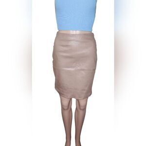 NWT L'agence women's nude coated cotton casual summer mini skirt Size SP